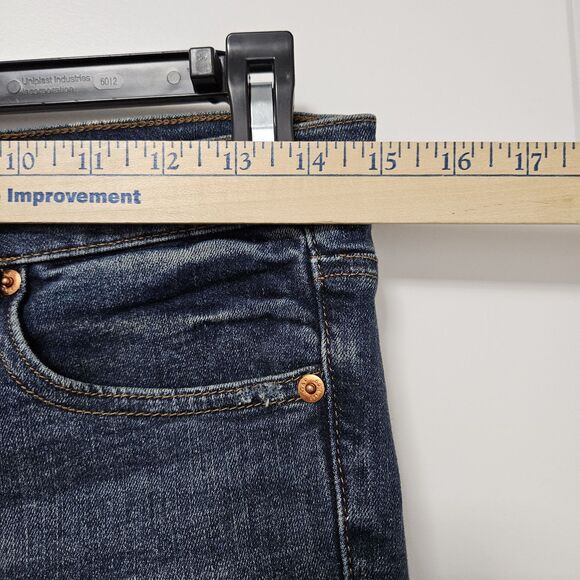 Gap 1969 True Skinny Jeans Womens 28R (30x27.5) Blue Mid-Rise Distressed Stretch - Picture 5 of 9